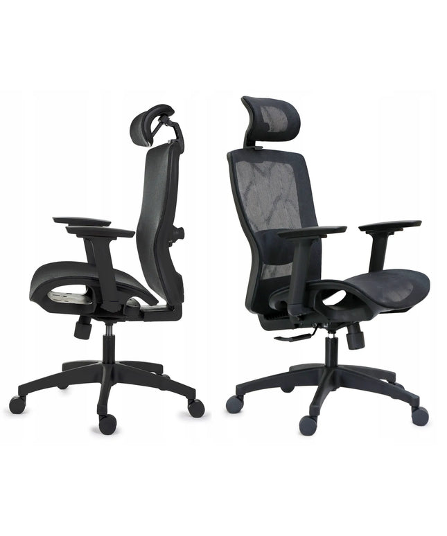 Ergonomiškas biuro kėdė Giosedio FXC004 su reguliuojamais porankiais ir atrama galvai, BHP