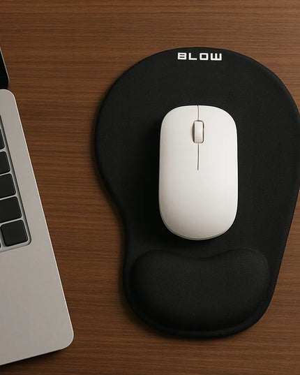 Ergonomiškas gelinis pelės kilimėlis su riešo atrama ir optinė USB pelė