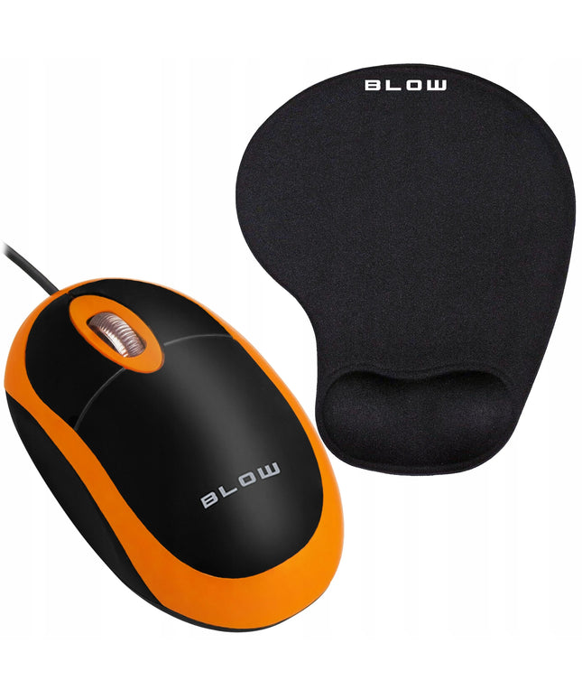 Ergonomiškas gelinis pelės kilimėlis su riešo atrama ir optinė USB pelė