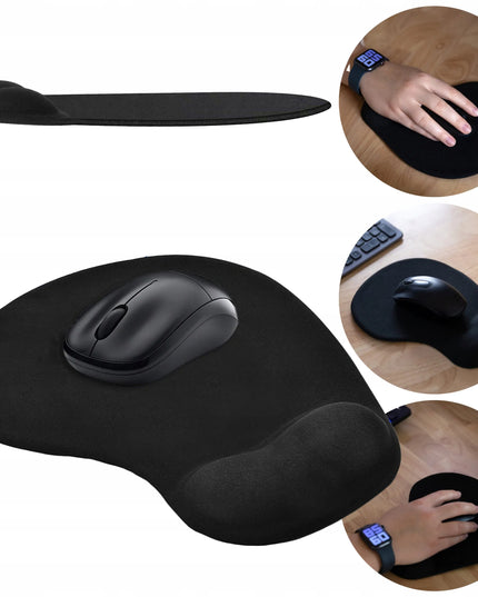 Ergonomiškas gelinis pelės kilimėlis su riešo atrama ir optinė USB pelė