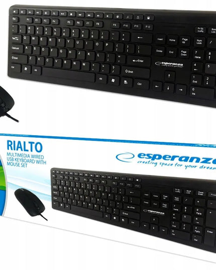 Esperanza Slim OFFICE USB klaviatūros ir pelės rinkinys