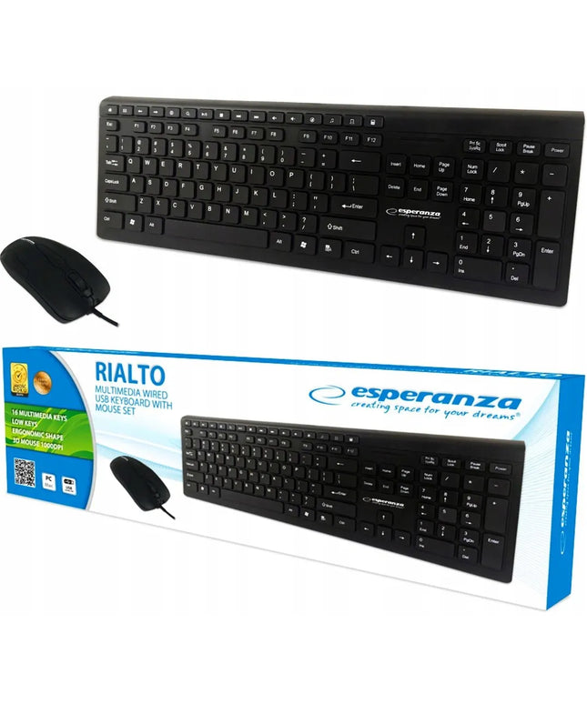 Esperanza Slim OFFICE USB klaviatūros ir pelės rinkinys