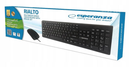 Esperanza Slim OFFICE USB klaviatūros ir pelės rinkinys