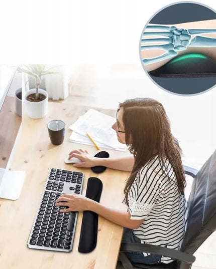 EtuiTab ergonomiškas riešų atramų komplektas klaviatūrai ir pelei su Memory Foam 2in1