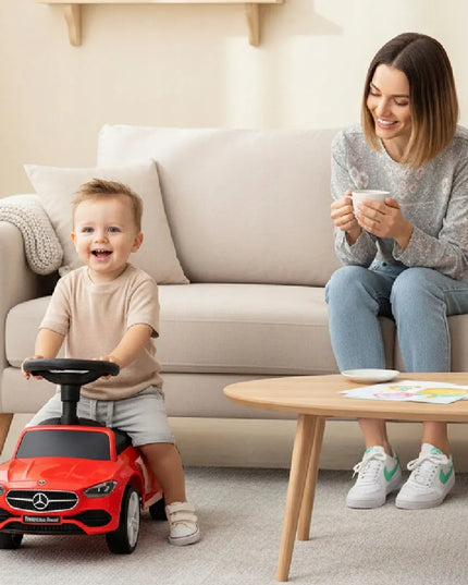 Sun Baby paspirtukas stumdukas vaikščiojimo mašinėlė Mercedes C-Class su daiktadėže ir garsais