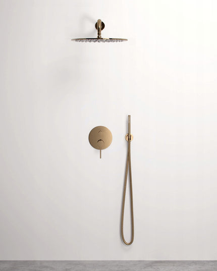 Potinkinis auksinis dušo komplektas su lietaus galvute REA Lungo