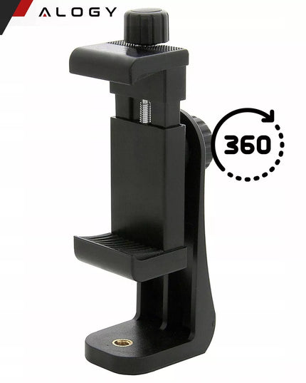 Universalus telefono laikiklis adapteris trikojui 1/4 colio, 360 laipsnių sukamas, juodas