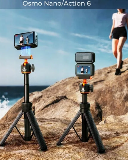 Mini trikojis, asmenukių lazda 65 cm, 360° galvutė DJI Osmo Nano ir Action 6