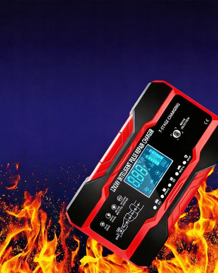 Galingas išmanusis automatinis akumuliatoriaus įkroviklis su LCD ekranu, 10 A, 12 V / 24 V