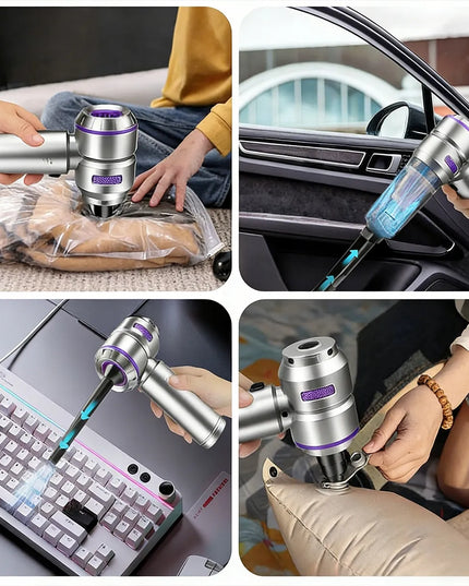 Belaidis rankinis dulkių siurblys automobiliui, 16 000 Pa, USB, 6000 mAh