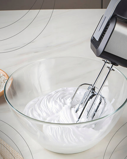 RANKINIS MAIŠYTUVAS VIRTUVEI 300W TURBO, 5 GREIČIAI, METALINĖS ŠLUOTELĖS, TEŠLOS KULIAI, SIDABRINĖS SPALVOS