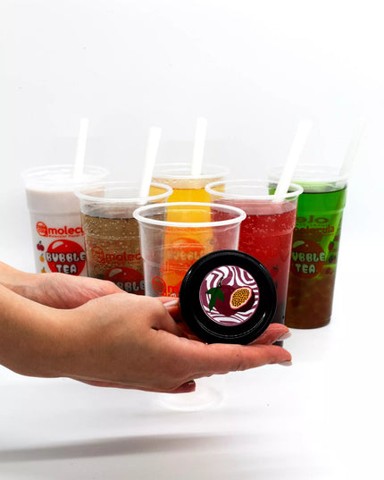 BUBBLE TEA - Puodelių ir šiaudelių rinkinys 6 x 700ml MĖLYNĖ, AGRĪSTAS, CITRINA, BRAŠKĖ