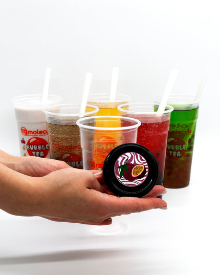 BUBBLE TEA - Puodelių ir šiaudelių rinkinys 6 x 700ml MĖLYNĖ, AGRĪSTAS, CITRINA, BRAŠKĖ