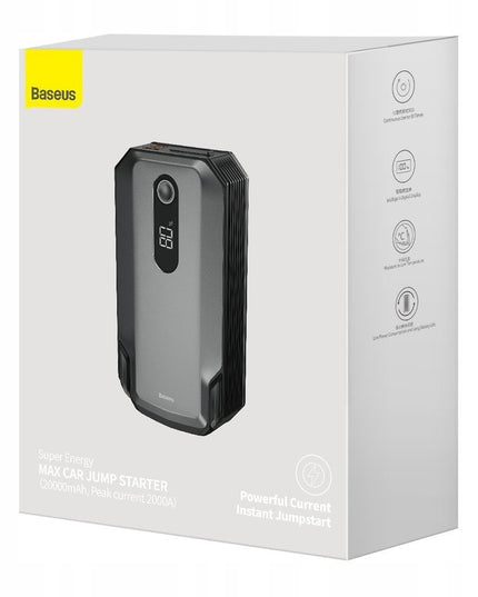 BASEUS 20000mAh Powerbank Užvedimo Įrenginys Booster Jungiamieji Kabeliai