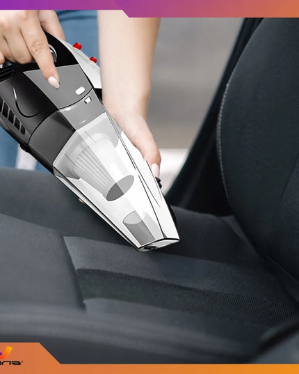 Galingas rankinis automobilinis dulkių siurblys su žibintuvėliu, 12 V, 120 W, su krepšiu