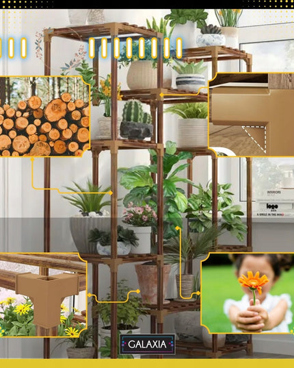 Stovintis gėlių stovas Gėlės Augalai Medinės lentynos