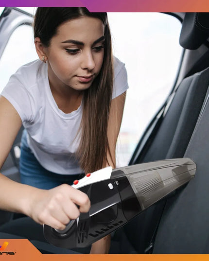 Galingas rankinis automobilinis dulkių siurblys su žibintuvėliu, 12 V, 120 W, su krepšiu