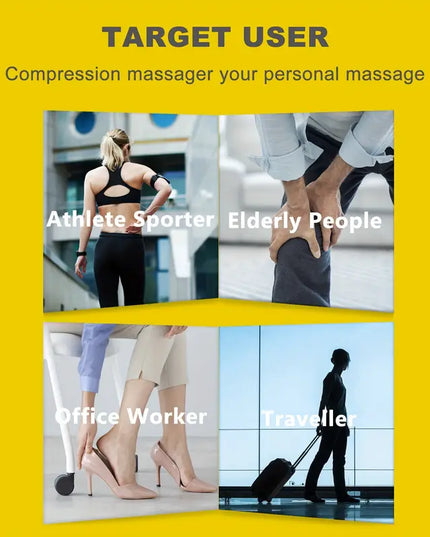 Fenash Šildomas Pėdų ir Kojų Kompresinis Masažuoklis su Skaitmeniniu Ekranu ir Saugojimo Maišeliu