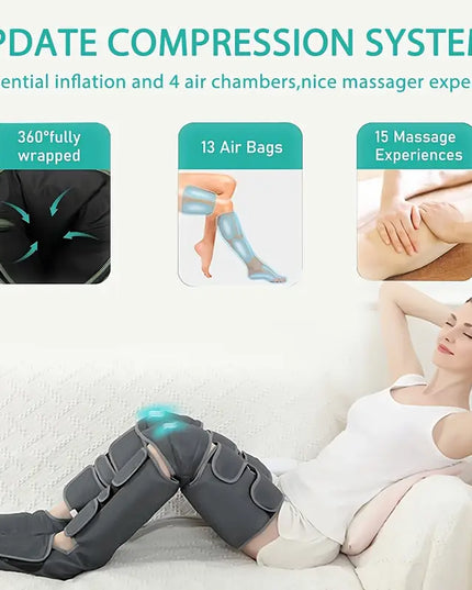 Fenash Šildomas Pėdų ir Kojų Kompresinis Masažuoklis su Skaitmeniniu Ekranu ir Saugojimo Maišeliu