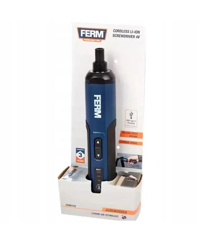 Ferm CDM1188 akumuliatorinis suktuvas, 4V, USB, su magnetiniais antgaliais