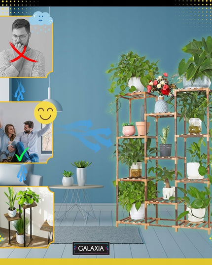 Stovintis gėlių stovas Gėlės Augalai Medinės lentynos