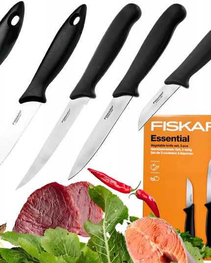 FISKARS peilių rinkinys, 6 dalių, ESSENTIAL serija
