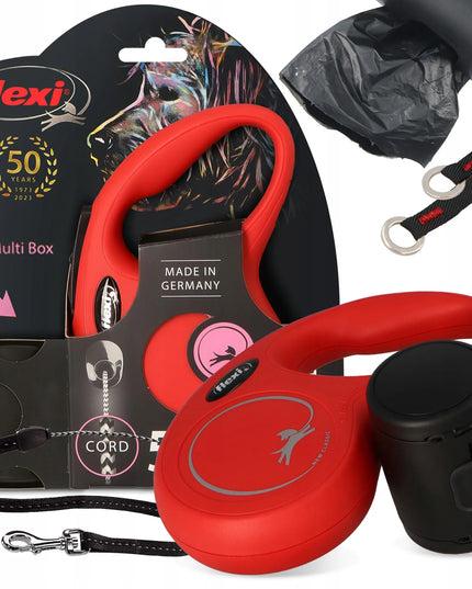 FLEXI automatinis pavadėlis šunims ir katėms iki 12 kg, 5 m ilgio laidas su „Multi Box“ dėžute