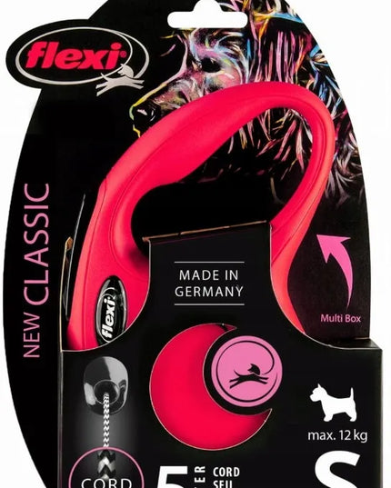 FLEXI New Classic automatinis pavadėlis šunims, trosas, S dydis, raudonas, 5 m