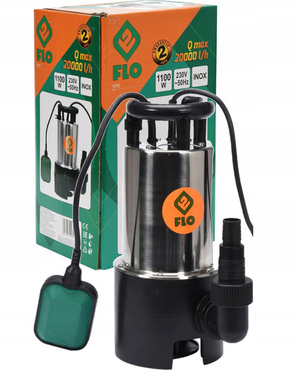 FLO 79792 1100W panardinamasis siurblys nešvariam ir švariam vandeniui (INOX)