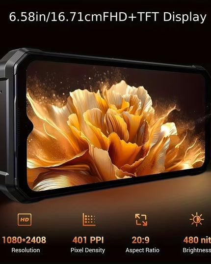 FOSSiBOT F106 Pro Triple Defense – patvarus Android telefonas su 12000 mAh baterija ir 6,58” FHD+ ekranu