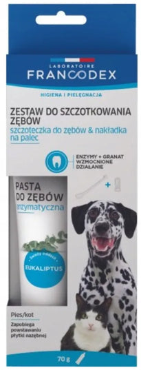 Francodex dantų priežiūros rinkinys šunims su šepetėliu ir pasta