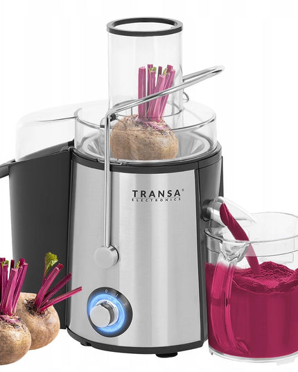 Galinga vaisių ir daržovių sulčiaspaudė FreshJuice TRANSA 1400W – greita ir efektyvi sulčių gamyba namuose