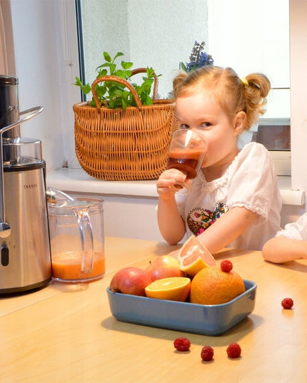 Galinga vaisių ir daržovių sulčiaspaudė FreshJuice TRANSA 1400W – greita ir efektyvi sulčių gamyba namuose