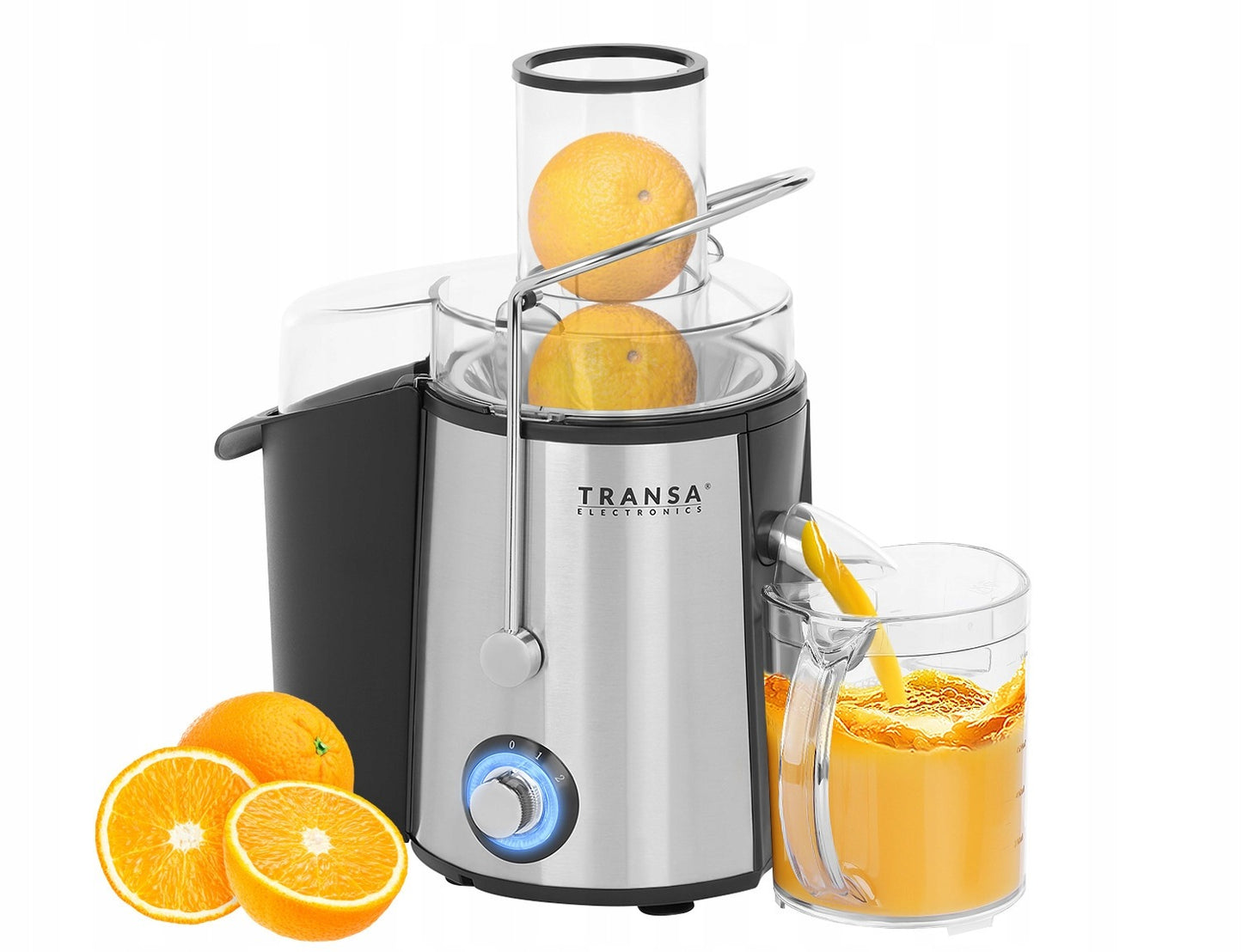 Galinga vaisių ir daržovių sulčiaspaudė FreshJuice TRANSA 1400W – greita ir efektyvi sulčių gamyba namuose
