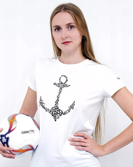 Futbolo kamuolys Flying Mike 5 dydžio, treniruotėms, aikštelei, baltas