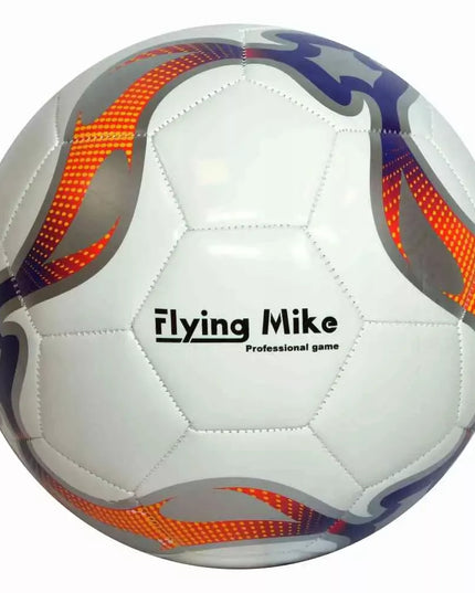 Futbolo kamuolys Flying Mike 5 dydžio, treniruotėms, aikštelei, baltas