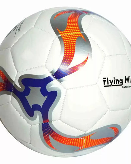 Futbolo kamuolys Flying Mike 5 dydžio, treniruotėms, aikštelei, baltas