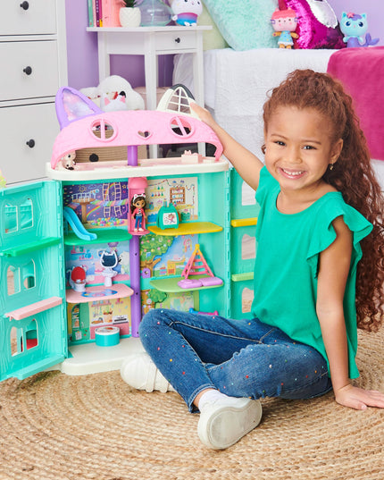 Gabby's Dollhouse didelis interaktyvus lėlių namas su liftu, lėlyte ir Pandy Paws figūrėle