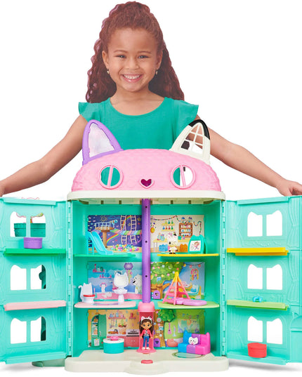 Gabby's Dollhouse didelis interaktyvus lėlių namas su liftu, lėlyte ir Pandy Paws figūrėle