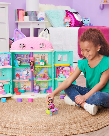 Gabby's Dollhouse didelis interaktyvus lėlių namas su liftu, lėlyte ir Pandy Paws figūrėle