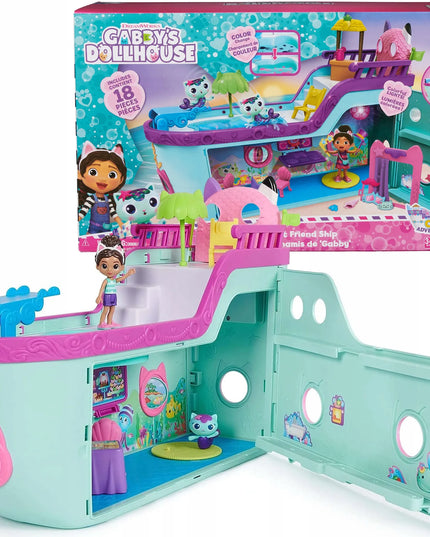 Gabby's Dollhouse rinkinys didelis interaktyvus laivas baseinas Undinėlė +2 figūrėlės