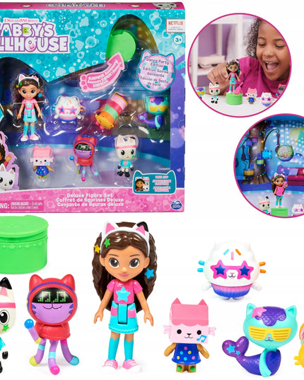 Gabby's Dollhouse vakarėlio rinkinys su 7 figūrėlėmis ir aksesuarais