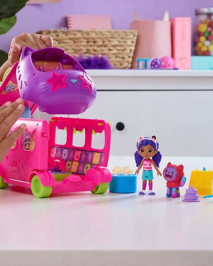 Gabby's Dollhouse vakarėlių autobusas su figūrėlėmis ir aksesuarais