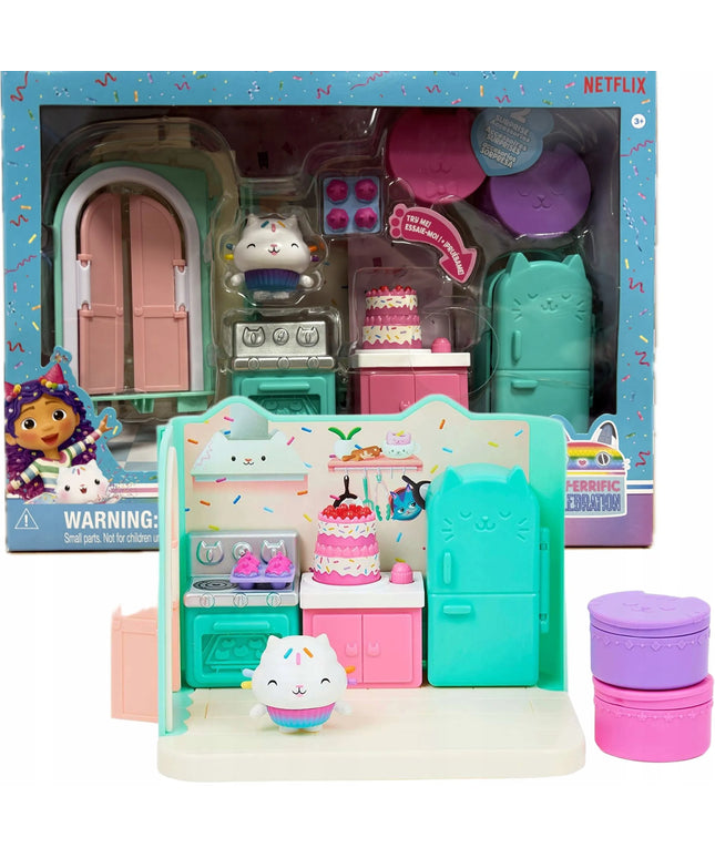 Gabby's Dollhouse virtuvės kambario rinkinys su Cakey