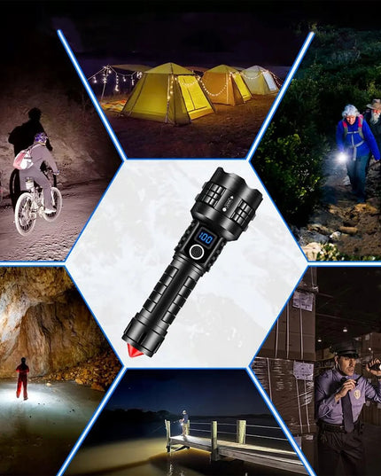 GALIINGAS TAKTINIS LED ŽIBINTUVĖLIS SU PRIARTINIMU, ĮKRAUNAMAS, 10000LM, 26650 5000mAh, IPX5