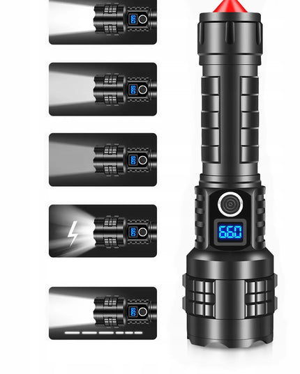 GALIINGAS TAKTINIS LED ŽIBINTUVĖLIS SU PRIARTINIMU, ĮKRAUNAMAS, 10000LM, 26650 5000mAh, IPX5