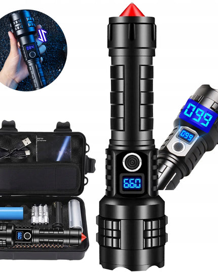 GALIINGAS TAKTINIS LED ŽIBINTUVĖLIS SU PRIARTINIMU, ĮKRAUNAMAS, 10000LM, 26650 5000mAh, IPX5