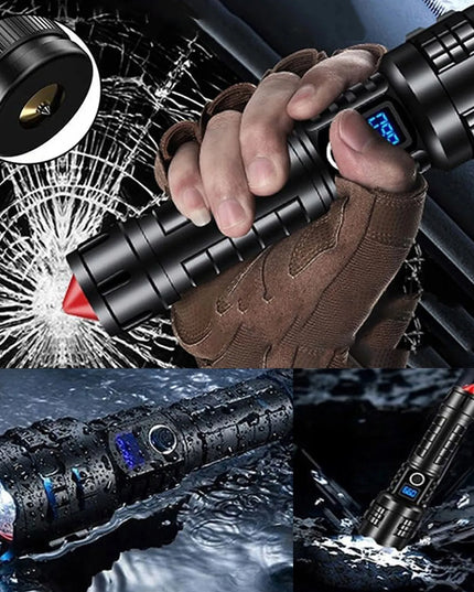 GALIINGAS TAKTINIS LED ŽIBINTUVĖLIS SU PRIARTINIMU, ĮKRAUNAMAS, 10000LM, 26650 5000mAh, IPX5