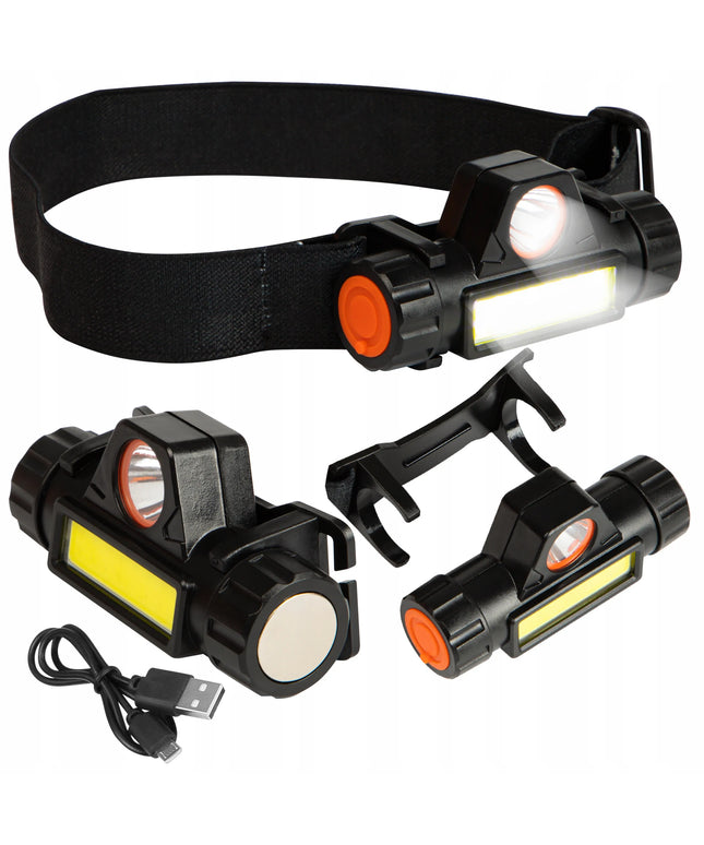 Galinga BLOW galvos prožektorius su magnetu, COB, LED, USB