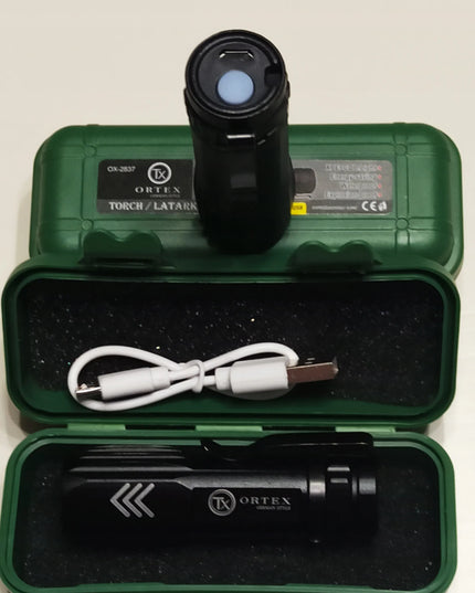 Galinga mini LED COB žibintuvėlis su USB įkrovimu ir segtuku
